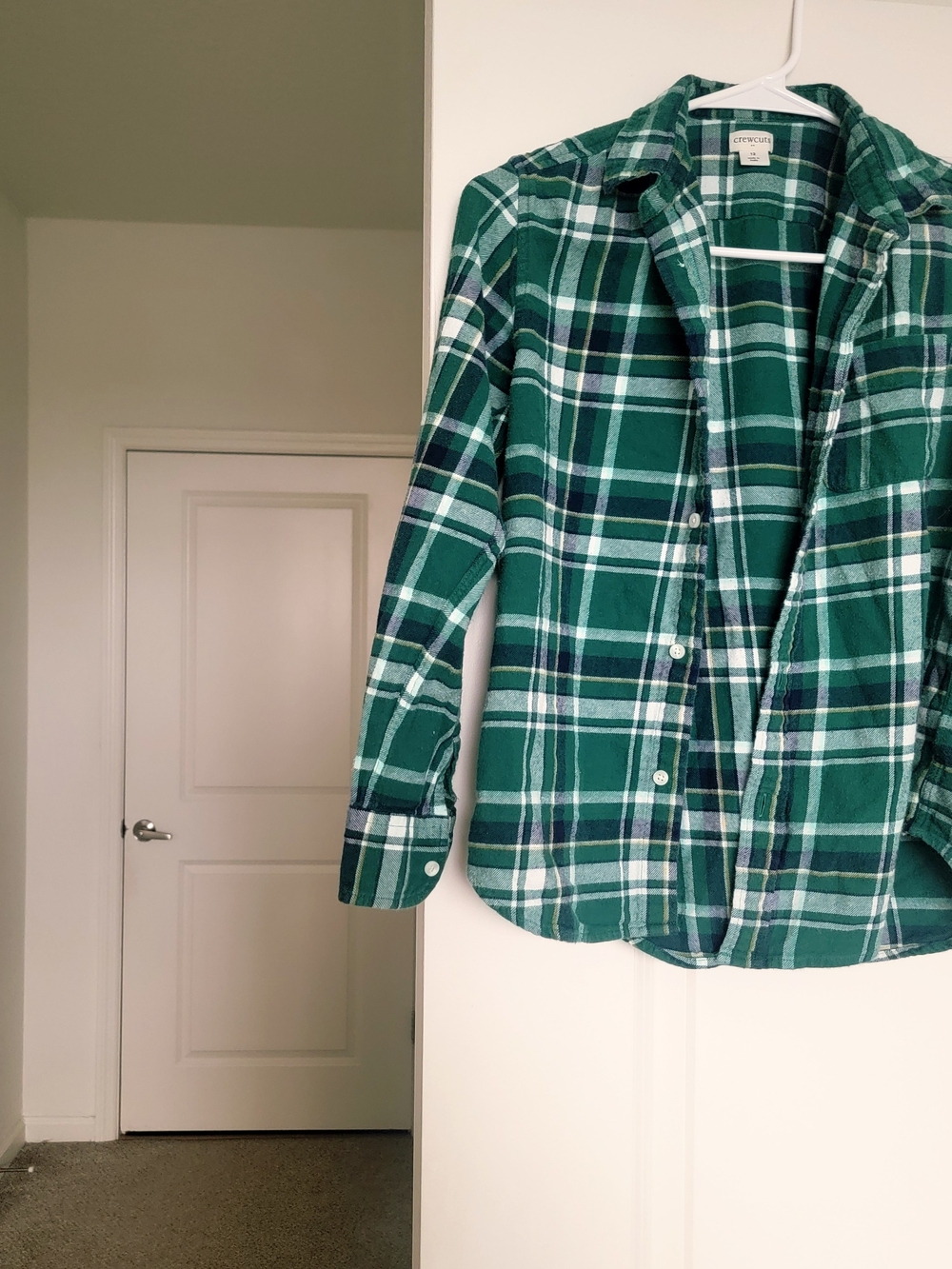 Crewcuts Green Plaid Button-Down Shirt with White and Navy